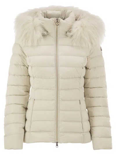 Cape Horn Salta Murmasky - Hooded Down Jacket With Fur Trim In Neutral