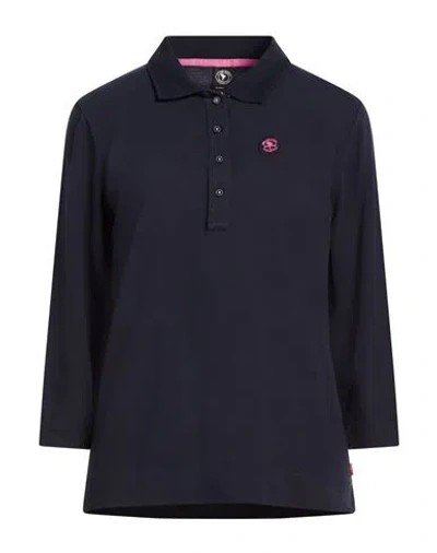 Cape Horn Woman Polo Shirt Midnight Blue Size Xl Cotton, Elastane
