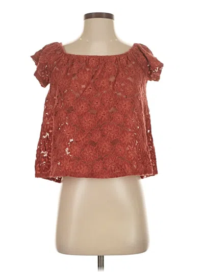 Pre-owned Cape Juby Short Sleeve Blouse In Red