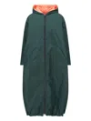 Cape Maxi Coat In Green