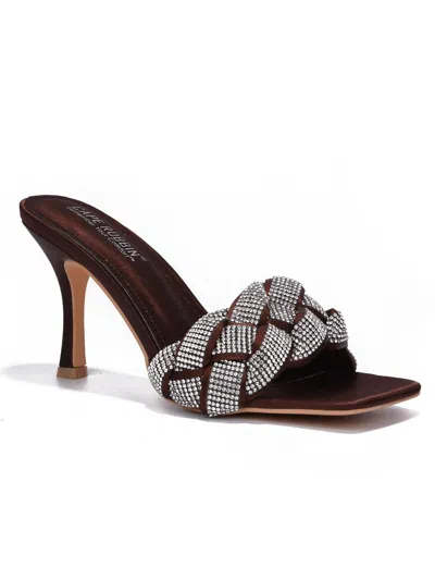 Cape Robbin Rewind Womens Satin Embellished Heels In Brown