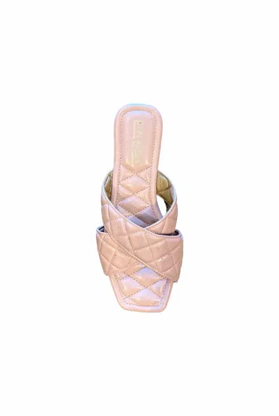 Cape Robbin Women's Alanis Criss Cross Quilted Band Sandal In Blush In Pink