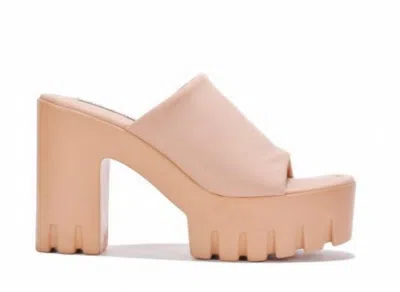 Cape Robbin Women's Echoya Round Toe Platform Heels In Nude In Red