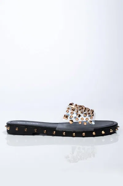 Cape Robbin Women's Inclination Snake Mule Slide Embellished Sandals In Black