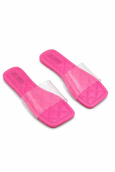 Cape Robbin Women's Keko Flat Clear Band Sandal In Pink