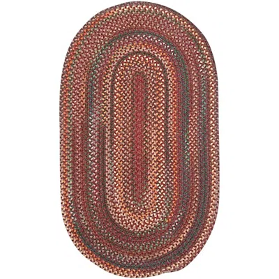 Capel Inc. American Traditions Braided Wool 27"x46" Indoor Oval Accent Rug In Red