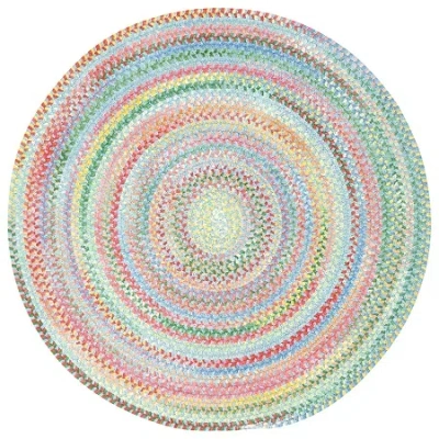 Capel Inc. Baby's Breath Concentric Braided Roundrugs In Blue