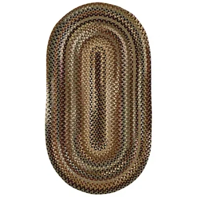 Capel Inc. Bangor Concentric Braided Oval Rugs In Green