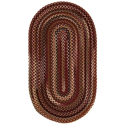 Capel Inc. Bangor Concentric Braided Oval Rugs In Red