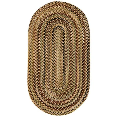 Capel Inc. Bangor Concentric Braided Oval Rugs In Yellow