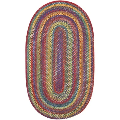 Capel Inc. Capel American Traditions Braided Wool 27"x46" Indoor Oval Accent Rug In Multi