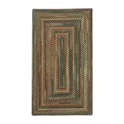 Capel Inc. Capel American Traditions Braided Wool Indoor Rectangular Accent Rug In Green