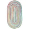 Capel Inc. Capel Baby's Breath Oval Braided Rug In Blue
