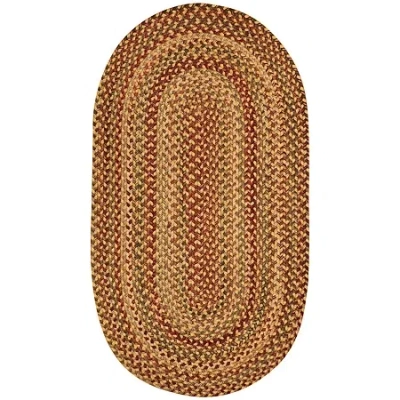 Capel Inc. Capel Manchester Reversible Braided Oval Rug In Yellow