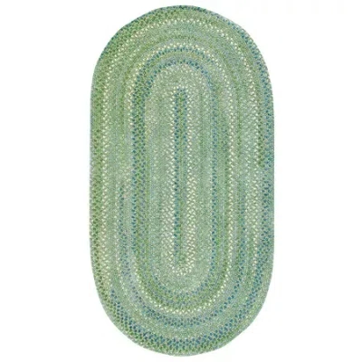 Capel Inc. Waterway Concentric Braided Oval Rugs In Green