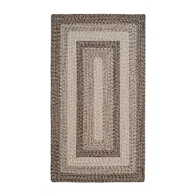 Capel Inc. Winthrop Banded Braided Reversible Indoor Outdoor Rectangular Area Rug In Brown