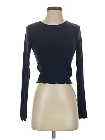 Pre-owned Capella Apparel Long Sleeve Top Blue Boatneck Tops