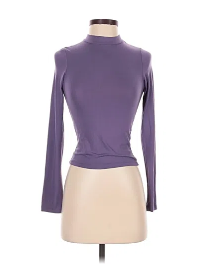 Pre-owned Capella Apparel Long Sleeve Turtleneck In Purple