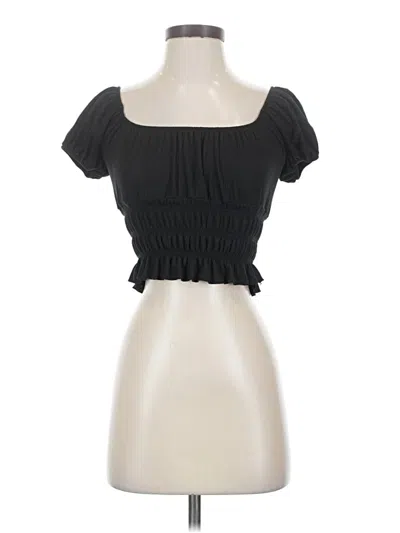 Pre-owned Capella Apparel Short Sleeve Top Black Sweetheart Neckline Tops
