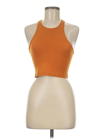 Pre-owned Capella Apparel Tank Top Orange Halter Neckline Tops