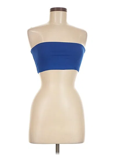 Pre-owned Capella Apparel Tube Top Blue Strapless Neckline Tops