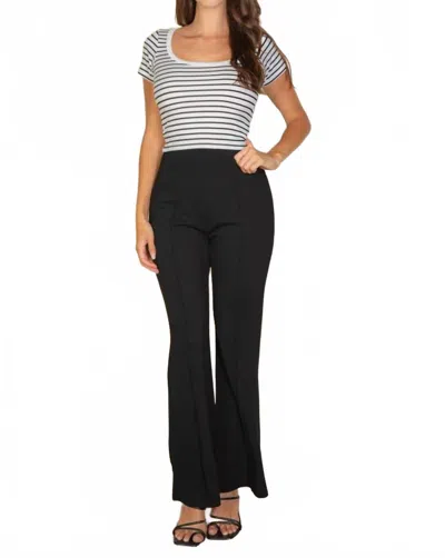 Capella High Waist Stretch Crepe Flare Pants In Black