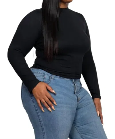 Capella Mock Neck Top - Plus In Black