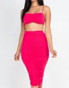 Capella Savage Tube Top And Midi Skirt Set In Fuchsia In Pink