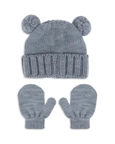 Capelli Boys' Bear Knit Hat & Magic Mitten Set - Baby In Grey