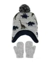 Capelli Boys' Jacquard Earflap Hat & Mittens Set - Little Kid In Gray