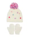 Capelli Girls' All Over Poms Iceland Pom Hat & Mitten Set - Baby