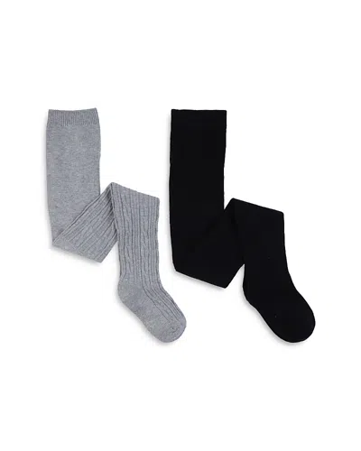 Capelli Girls' Cable & Solid Knit Tights, 2 Pack - Little Kid In Grey Combo