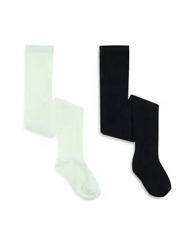 Capelli Girls' Cable & Solid Knit Tights, 2 Pack - Little Kid In Ivory Combo