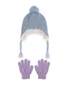 Capelli Girls' Space Dye Earflap Hat & Mitten Set - Little Kid, Big Kid In Cool Combo