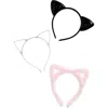 Capelli New York 3-piece Assorted Cat Ear Headbands In Black