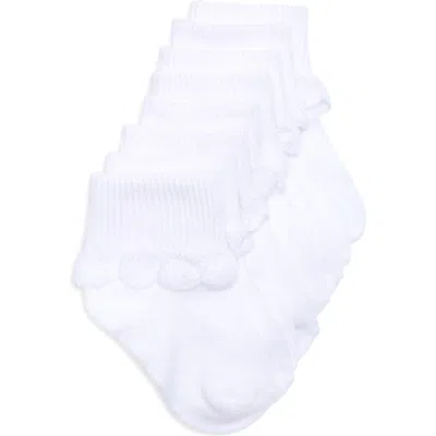 Capelli New York Kids'  4-pack Foldover Socks In White