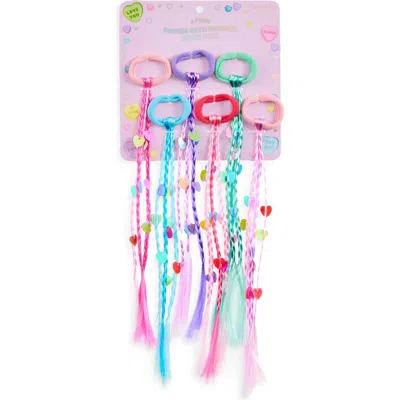 Capelli New York Kids'  6-pack Assorted Braided Faux Hair Ponytail Holders In Multi