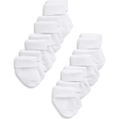 Capelli New York Kids'  8-pack Cuffed Crew Socks In White