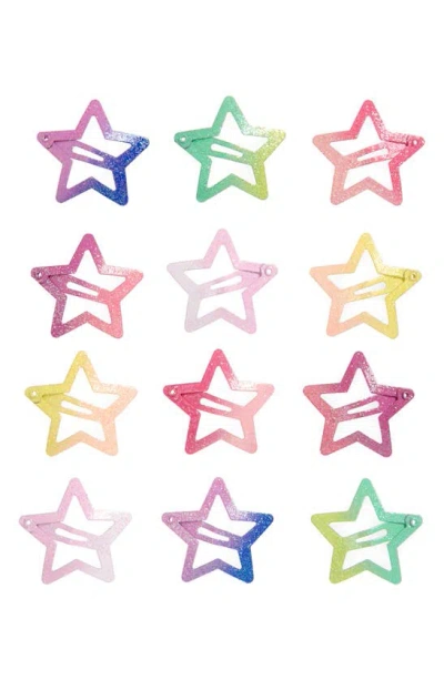 Capelli New York Kids' Assorted 12-pack Star Snap Clips In Pink Multi
