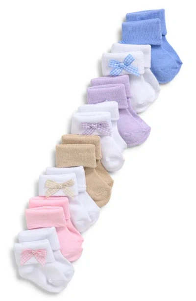 Capelli New York Kids'  Assorted 8-pack Cuffed Crew Socks With Bows In Multi