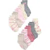 Capelli New York Bows Assorted 10-pack Gripper Crew Socks In Multi