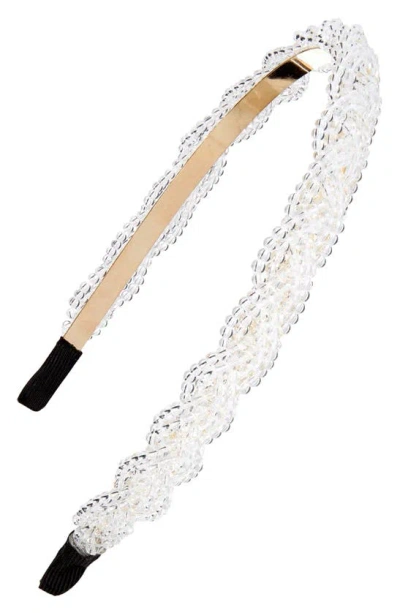 Capelli New York Kids' Braided Beaded Headband In White