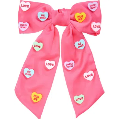Capelli New York Kids'  Candy Heart Bow Hair Clip In Pink