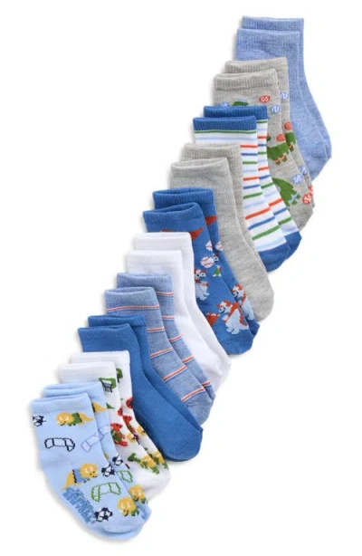 Capelli New York Kids'  Dino Athlete Assorted 10-pack Gripper Crew Socks In Multi