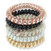Capelli New York Floral Metallic Phone Cord Ponies