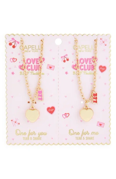 Capelli New York Kid's Set Of 2 Bff Necklaces In Gold