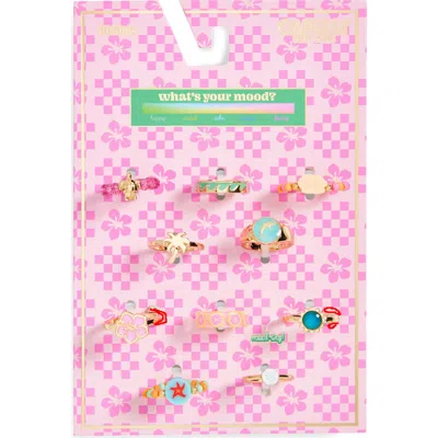 Capelli New York Kids' 10-pack Assorted Seashell Ring Set In Multi