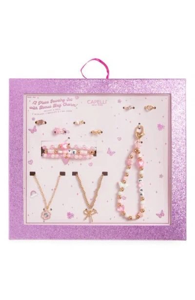 Capelli New York Kids' 12-piece Jewelry Set In Pink