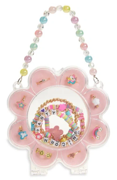 Capelli New York Kids' 13-piece Unicorn Vibes Beaded Ring & Bracelet Set In Pink