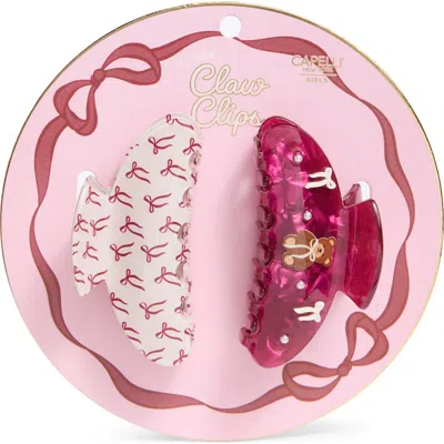 Capelli New York Kids' 2-pack Claw Clips In Pink
